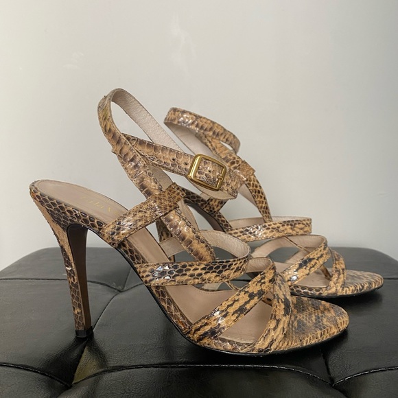Shoes - LILA VERNE SNAKESKIN STRAPPY HEELS - Size 6